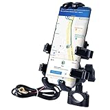 BOSREROY Universeller Telefonständer für Fahrräder und Motorräder, USB-Aufladung, 360° drehbar, mit 8 gummierten Griffen, kompatibel mit allen Handy-Modellen