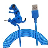 TOGEVAL Kreatives Dog Charging Kabel Type C Schnellladekabel Langlebig Kunststoff Metall Robust Trendiges Design Stilvolles Smartphone Ladekabel Blau