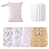 Stoffwindeln für Babys – verstellbares wiederverwendbares Design, wasserdichte Abdeckung, 4 x saugfähige, atmungsaktive Taschenlampen, Fit Niddlers Boys Girls für tägliche