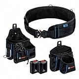 Bosch Professional ProClick Werkzeuggürtel-Set: 1x Gürtel 108 (Größe L/XL), 1x Tasche GWT 4, 1x Tasche GWT 2, 2x ProClick Holder