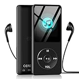 MP3 Player Bluetooth Sport, 32GB Tragbarer HiFi-Sound MP3/MP4 Musik-Player zum Laufen mit FM Radio, Sprachaufzeichnung, Video, Lautsprecher, E-Book, Unterstützt bis 128GB (Kopfhörer enthalten)