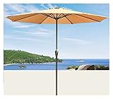 CAFIEDR Terrassenschirm Grün Weiß Beige Sonnenschirm Markt Terrassenschirm Kommerziell, 2,7m UV-Schutz Sonnenschutzschirm Dach,2.7m(9ft)