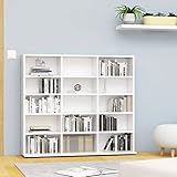 Myheimly CD-Regal DVD Bluray Medienregal Medienschrank Aufbewahrung Standregal Regalwand Bücherregal Weiß 102x23x89,5 cm Holzwerkstoff