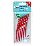 TEPE Angle Interdentalbürsten Rot (ISO Größe 2: 0,5 mm) / Kontrollierte Reinigung der Zahnzwischenräume auch an schwer zugänglichen Stellen / 1 x 6 Angle Interdentalbürsten