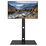 BONTEC TV Ständer Standfuß Fernsehstand für 30-70 Zoll Flach & Curved Fernseher bis zu 40 kg, Schwenkbar & Höhenverstellbar, TV Bodenständer Hoher, Max. VESA 600 x 400 mm