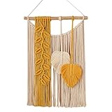 Boho-Makramee-gewebter Wandteppich – handgefertigter Fransen-Wandakzent, getuftetes künstlerisches Banner, moderner böhmischer Wandteppich, Wandkunst-Dekor mit Quasten, stilvolles Ornament für Wohnung