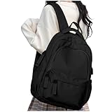 HYC00 Rucksack Damen Schulrucksack Teenager Mädchen College Laptop Rucksack Damen 14 zoll Leichte Tagesrucksäcke Schultasche Casual Daypacks Reiserucksack für Schule Uni Reise School Backpack,Schwarz