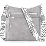 LUROON Umhängetasche Damen Mittelgroß, Leicht Leder Handtasche Damen Kleine mit Vielen Fächern Crossbody Bags Damenhandtasche mit Verstellbar Breitem Schultergurt
