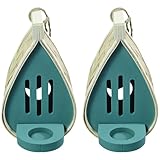 Chewtoyo Terrasse und Garten für Perfekt, Schmetterlingshäuser aus Holz, 2 Stück außen für Dekorationen, hängender Schmetterling, inklusive Futterspender, Tropfen-Design, elegant