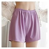 CLSDRZC Safety Short Pants Women Ice Silk Seamless Shorts Casual Skirt Pants Home Beach Elastic Waist Shorts