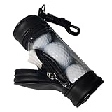 JOINPAYA Mini Golfball Tasche mit Reißverschluss Langlebiger Ballhalter und Praktisches Übungszubehör Kompakt und Tragbar für Outdoor Golf Passend für Golfbags in Schwarz