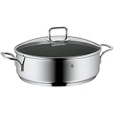 WMF Schmorpfanne 28 cm hoher Rand, Bräter Induktion, Schmortopf mit Deckel 5,0l, Pfanne Induktion, Cromargan Edelstahl beschichtet, backofengeeignet, antihaftbeschichtet, hoher Rand