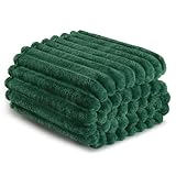 Exclusivo Mezcla Kuscheldecke Flauschig Fleecedecke Flanell Decke, Leichte und Warme Sofadecke Couchdecke für Ganzjahreszeit, 150 x 200 cm Dunkelgrün