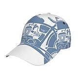 Hceaatb Unisex-Baseballkappe, Motorrad, Cartoon-Druck, Trucker, niedriges Profil, verstellbar, Schwarz, Schwarz , Einheitsgröße