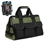 Organizer zur Aufbewahrung von Werkzeugen, Mehrzweck-Arbeitstasche mit ergonomischem Griff, breite Öffnung, Werkzeugtasche, wasserdichte Werkzeugtasche