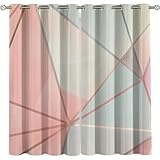 Kinder Gardinen Kinderzimmer Junge Mädchen Blickdicht Blaues Rosa Geometrisches Kunstmuster 234X230Cm 2Er Set Verdunkelungsvorhang Thermovorhang Hitzeschutz Vorhänge Wohnzimmer Schlafzimmer Vorhäng