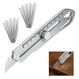MOPUBZO Profi Cuttermesser 18mm mit 10 Abbrechklingen – Robustem Edelstahl Universalmesser & Teppichmesser – Multifunktionaler Cutter für präzise DIY-Anwendungen