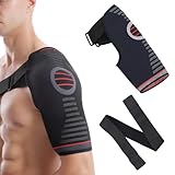 Pluvyze Schulterbandage für Frauen Herren, Verstellbar Schulterstütze, Schulter Bandage, Atmungsaktive Neopren-Stütze, Stabilität und Linderung von Beschwerden