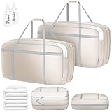 DIMJ Kompressions-Umzugstaschen – extra große, robuste Aufbewahrungstasche mit Fenster, Packtaschen mit starken Griffen und Reißverschluss, platzsparende Box für Decke, Kleidung, Bettwäsche, 2 Stück