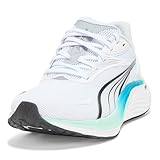 PUMA Herren Electrify Nitro Laufschuhe Sneaker, Puma White-Mint Melt-Speed Blue, 39 EU
