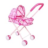 ibasenice Puppenbuggy für Faltbarer Puppenwagen mit Verstellbarem Griff Realistisches für Eltern Rollenspiele für Kreative Aktivitäten und Familienausflüge