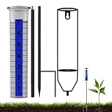 Regenmesser für den Außenbereich, Regenmesser mit Erdspieß für den Außenbereich, höhenverstellbar, für Terrassen, Gärten, Zäune, Bauernhöfe