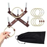 GjnjfdF Ringwurfspiel, Gartenspiel mit Ringen für Erwachsene – Sportaktivität im Freien für und Jugendliche, Sommer für Garten, Park, Rasen