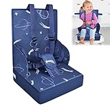 CEEDIR Faltbar Kinder Sitzerhöhung Boostersitz hochstuhl Baby Stühle Verstellbare Gurt mit drei Punkten Kindersitzerhöhung Blau