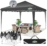 TOOUCK 3x3m Pavillon | Pop-Up Faltpavillon wasserdicht höhenverstellbar | UV-Schutz 50+ | Partyzelt mit Tasche für Party, Hochzeit,Schwarz