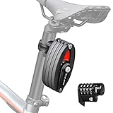 CHIMONA Fahrradschloss Faltschloss mit Halterung, Zahlenschloss Fahrrad 4 stellig, 85cm Lang Kettenschloss, Fahradschloß Hohe Sicherheit, Fahrrad Faltschloß für Mountainbike Rennrad Scooter Black