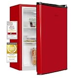 Exquisit Mini Kühlschrank KB560-V-091E rot | 50 l Nutzinhalt | Temperaturregelung | 45cm Breite | LED-Innenbeleuchtung