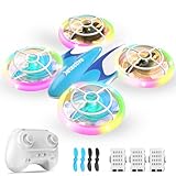 Mini Drohne für Kinder Spielzeug ab 6 7 8 9 10+ Jahre,RC Flugzeug Drone mit LED Lichter Indoor & Outdoor Weihnachten Geburtstags Geschenke für Jungen und Mädchen,3 Akkus,360°Flips (Blau)