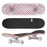 ARROW BOARD Standard-Skateboards für Kinder, Anfänger, 31 x 8 Zoll, kanadisches Ahornholz, Double Kick Concave-Deck | Profi-Trucks | Skateboard für Cruising und Tricks(rosa)