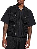 HAWILAND Safari Weste Herren mit Vielen Taschen Freizeit Ärmellose Weste Sommer Leichte Outdoor Anglerweste Schwarz XL