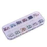 CurCKuad Nagelspitzen für Gelverlängerungen, 3000 Pcs Nagelkunst Strauchsteine Kit Nagelspitzen Scheiben 12 Farben Nagelstollen Glitter Nagel für Nagelkunstdekorationen Nagelverlängerung Kit Kit