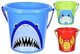 Celino® 3 Stück mittelgroße Kinder Strand Wassereimer mit Griff Sand Sommer Outdoor Garten