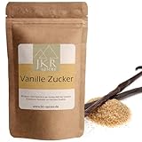JKR Spices echter Bourbon Vanille Zucker 100g | Vanillezucker CO² neutral verpackt | Rohrzucker und Madagaskar Bourbon Vanille gemahlen | Kei Vanille aroma | 100% Natürliche Zutaten…