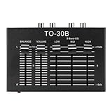 Vikye 3-Band-Equalizer-Phono-Vorverstärker, Links-Rechts-Balance, Lautstärkeregler, Boost-Stromversorgung für Lautsprecher-Klangqualität, Isolierter Schaltkreis für HiFi ohne Rauschen