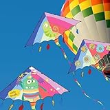 Drachen Kinder Anfänger, 3-teilige Set Flugdrachen Kinder für Jungen und Mädchen, Delta Drachen für Strand, Park und Outdoor mit Drachenschnur