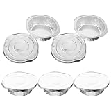 Abaodam 5 Stück Tragbare Alufolien Grillpfannen mit Deckel Kompakter Lebensmittelbehälter aus Zinnfolienpapier für Camping Picknick und Backen