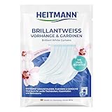 HEITMANN Brillantweiss Vorhänge & Gardinen | Verstärkt das Waschmittel und löst fasertief Schmutz, Nikotin & Gerüche | Für strahlend weiße Textilien | 50 g