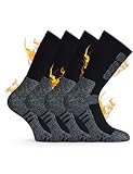 Basic Treasure 4 Paar Trekkingsocken Herren 43-46, Anti-Blasen Hiking Socks, Trekking Socken Herren Sportsocken, Outdoor Wandersocken, Schwarz