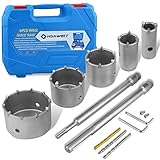 Hohl-Bohrkrone set 30mm 40mm 65mm 80mm 100mm mit M22 Gewinde SDS plus 300mm und SDS Max 300mm Wandlochsägebohrer für Mauerwerk und Beton