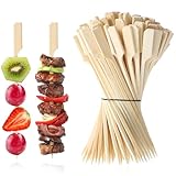 JIYIN 100 Stück Grillstäbchen, 15cm Bambusspieße Bambus-Spieße Holzspieße Fingerfood-Spieße Lagerfeuer Spieße buffet zubehör Bambusstäbe Spieße zum Grillen Schaschlikspieße für Obst Grills (15CM)