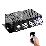 Sentasi HiFi Verstärker mit Bluetooth, 100W Zweikanal Mini-Stereo Audio Verstärker Receiver, Heimlautsprecher mit Fernbedienung (Netzteil Nicht Im Lieferumfang Enthalten)
