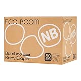 ECO BOOM Baby Premium Öko Windeln Größe 0 aus Bambus (0-3kg), für empfindliche Babyhaut, Halbmonatsbox,80 Stück