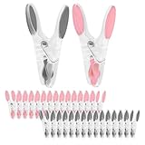 Axinost 30 Wäscheklammern,windfest, Plastik Handtuchklammern Clothes Pegs,weich,wäscheklammern ohne Abdruck, abdruckfrei, aus Kautschukkunststoff,
