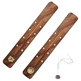 COYUN 2 Stück Räucherstäbchen Halter Holz Weihrauch Brenner Asche Fänger, Räucherstäbchenhalter, Räucher ZubehörHome Fragrance Decor Für Räucherstäbchen, Gelten Zuhause, Büro