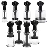 Nippelsauger für frauen Schwarz 8 Stk Extrem Brustwarzen Erregung BDSM Nipple Sucker Pump Brustwarzensauger für SM Spiele Fetisch Luststeigerung Nippel Pumpe für Damen Paare Erotik Set