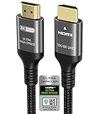 Ubluker 10K 8K 4K HDMI Kabel 48Gbps 3M, Zertifiziertes Ultra High Speed HDMI® Kabel 4K 240Hz 144Hz 8K 60Hz 0.01ms HDR10+ ARC eARC HDCP2.3 Netflix Roku TV PC Monitor Projektor PS5 4 Xbox